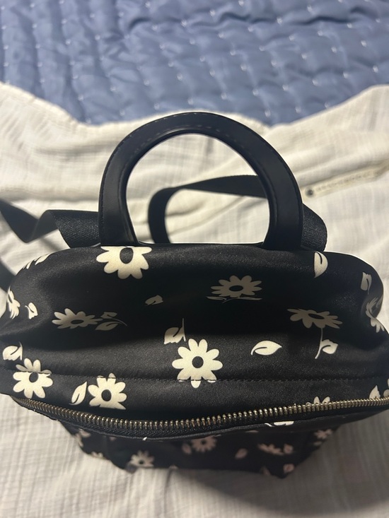 Kate Spade Black Floral Mini Backpack with White Daisies LIKE NEW Nylon main image 9